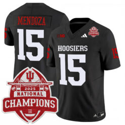 Fernando Mendoza Indiana Hoosiers Football CFP National Champions Black Vapor F.U.S.E Limited Jersey - All Stitched