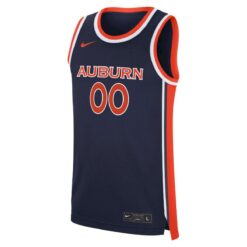 Alternative view of Custom Auburn Tigers Basketball 2025/26 Navy Away Jersey - All Stitched
