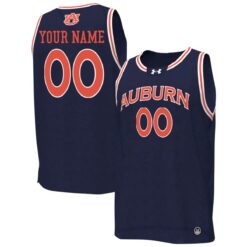 Custom Auburn Tigers Basketball 2024/25 Navy Away Jersey - All Stitched
