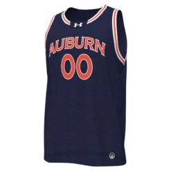 Alternative view of Custom Auburn Tigers Basketball 2024/25 Navy Away Jersey - All Stitched