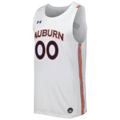 Alternative view of Custom Auburn Tigers Basketball 2021/22 White Home Jersey - All Stitched