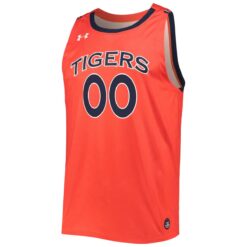Alternative view of Custom Auburn Tigers Basketball 2021/22 Orange Alternate Jersey - All Stitched
