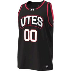 Alternative view of Custom Utah Utes Basketball 2025/26 Black Away Jersey - All Stitched