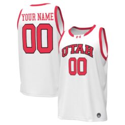 Custom Utah Utes Basketball 2023/24 White Home Jersey - All Stitched