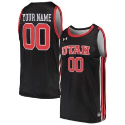 Custom Utah Utes Basketball 2021/22 Black Alternate Jersey - All Stitched