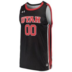 Alternative view of Custom Utah Utes Basketball 2021/22 Black Alternate Jersey - All Stitched