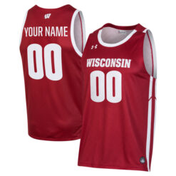 Custom Wisconsin Badgers Basketball Cardinal Jersey - All Stitched