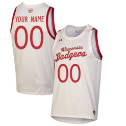 Custom Wisconsin Badgers Basketball 2020/21 White Jersey - All Stitched