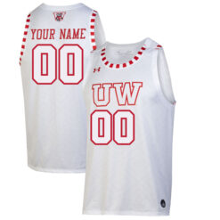 Custom Wisconsin Badgers Basketball 2021/22 White Jersey - All Stitched