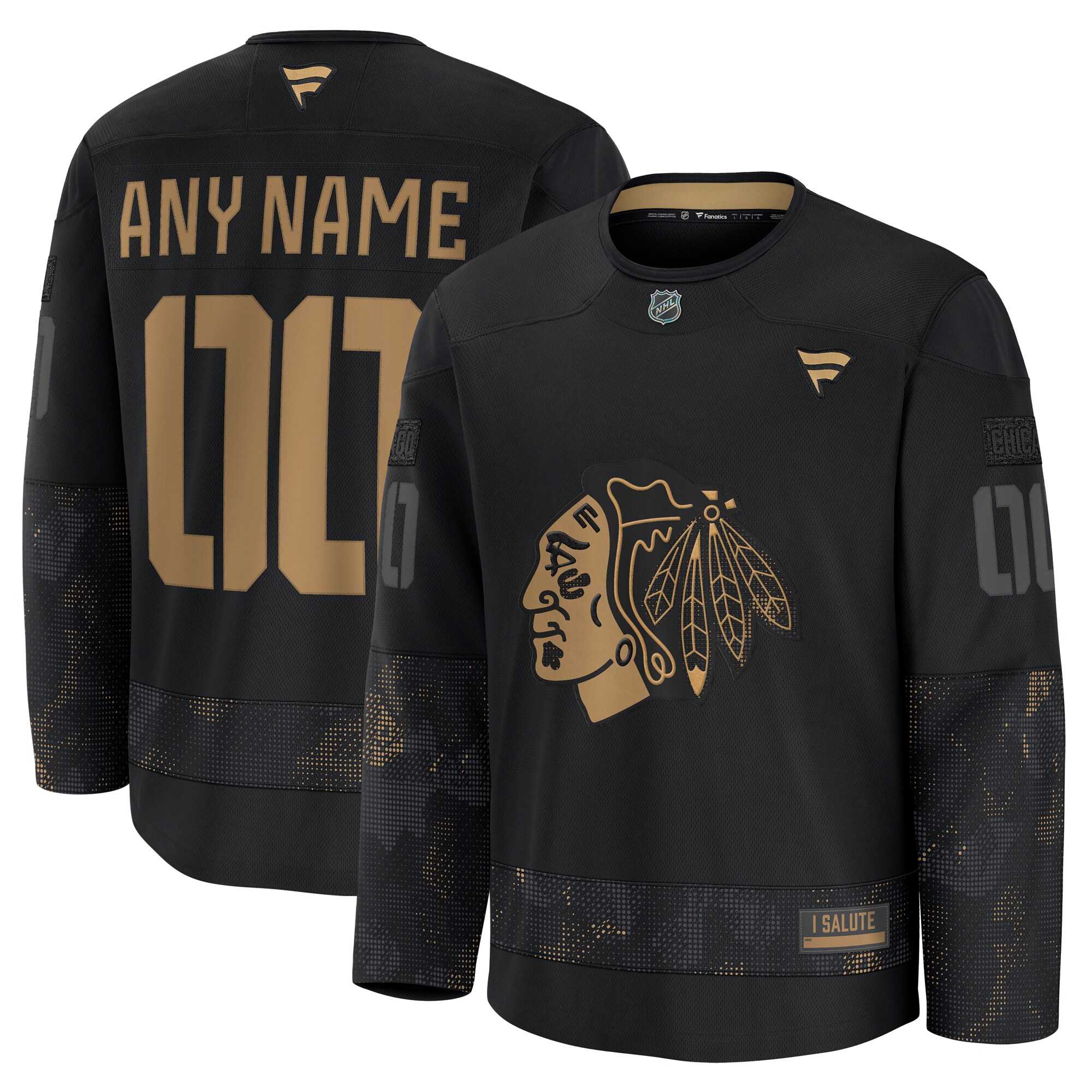 Custom Chicago Blackhawks Black 2024 Military Appreciation Jersey - All Stitched