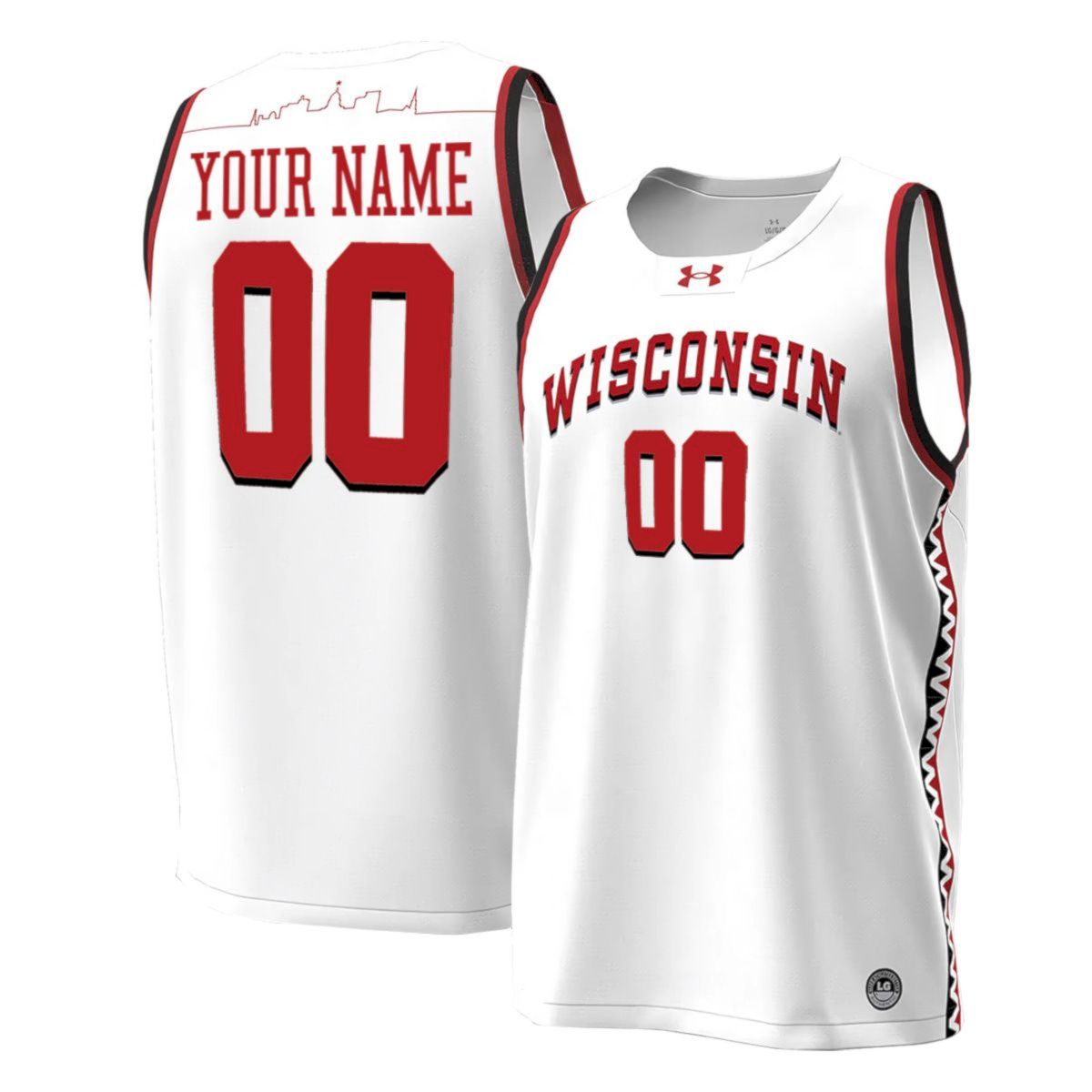 Custom Wisconsin Badgers Basketball 2024/25 White Jersey - All Stitched
