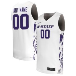 Custom Kansas State Wildcats Basketball 2024/25 White Jersey - All Stitched