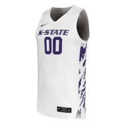 Alternative view of Custom Kansas State Wildcats Basketball 2024/25 White Jersey - All Stitched