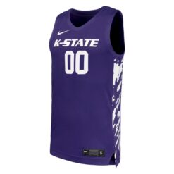 Alternative view of Custom Kansas State Wildcats Basketball 2024/25 Purple Jersey - All Stitched