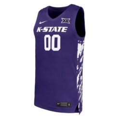 Alternative view of Custom Kansas State Wildcats Basketball 2024/25 Purple Jersey w/ XII Patch - All Stitched