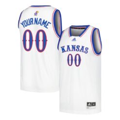 Custom Kansas Jayhawks Basketball 2024/25 White Home Jersey - All Stitched