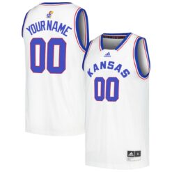 Custom Kansas Jayhawks Basketball White Reverse Retro Jersey - All Stitched