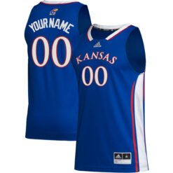 Custom Kansas Jayhawks Basketball 2023/24 Royal Away Jersey - All Stitched