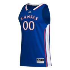 Alternative view of Custom Kansas Jayhawks Basketball 2023/24 Royal Away Jersey - All Stitched