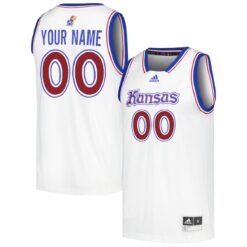 Custom Kansas Jayhawks Basketball 2023/24 White Alternate Jersey - All Stitched