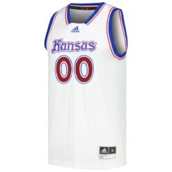 Alternative view of Custom Kansas Jayhawks Basketball 2023/24 White Alternate Jersey - All Stitched