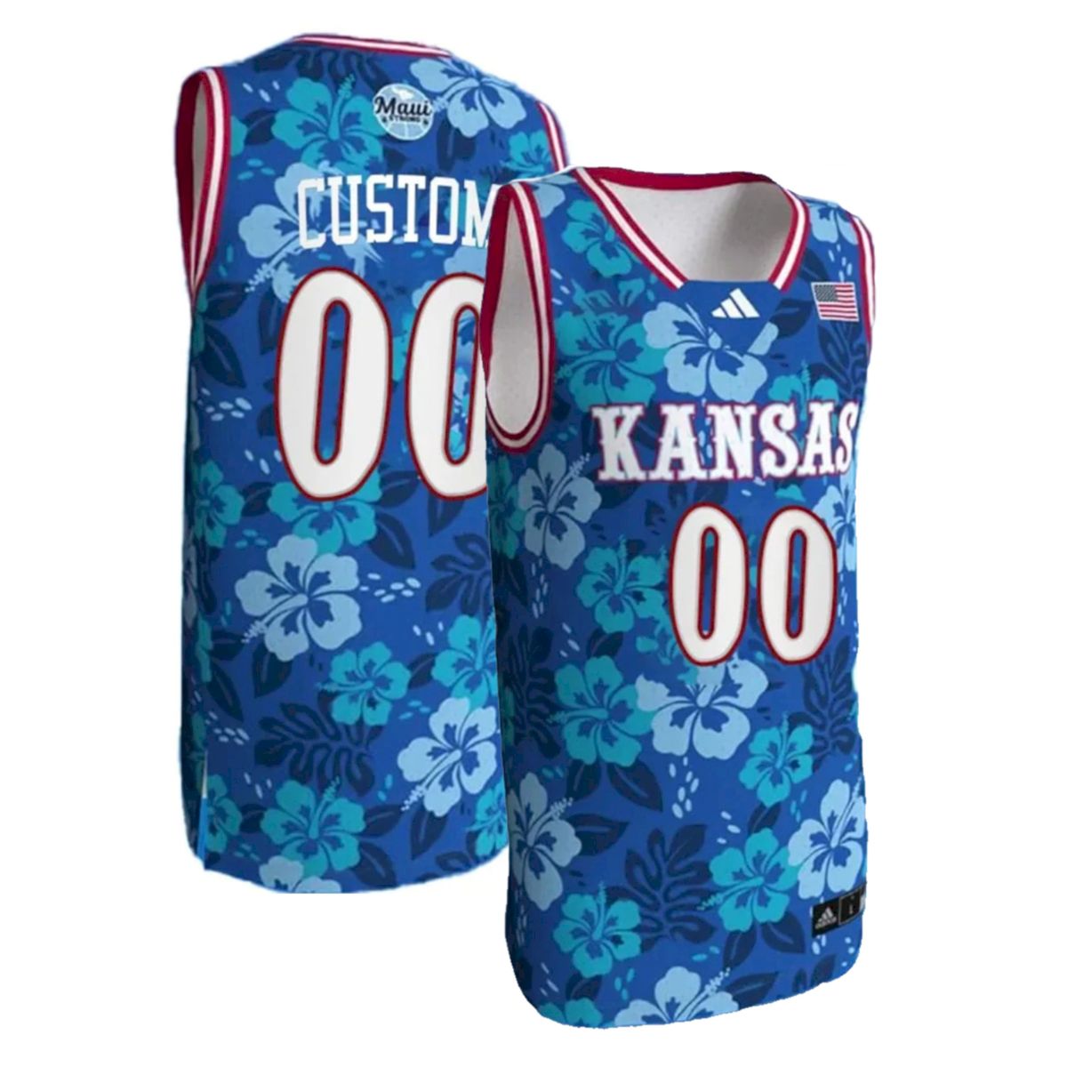 Custom Kansas Jayhawks Basketball 2023/24 Maui Strong Jersey - All Stitched