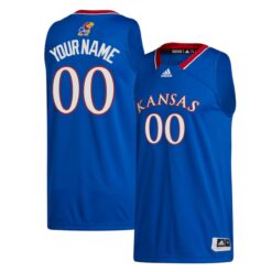 Custom Kansas Jayhawks Basketball 2021/22 Royal Away Jersey - All Stitched