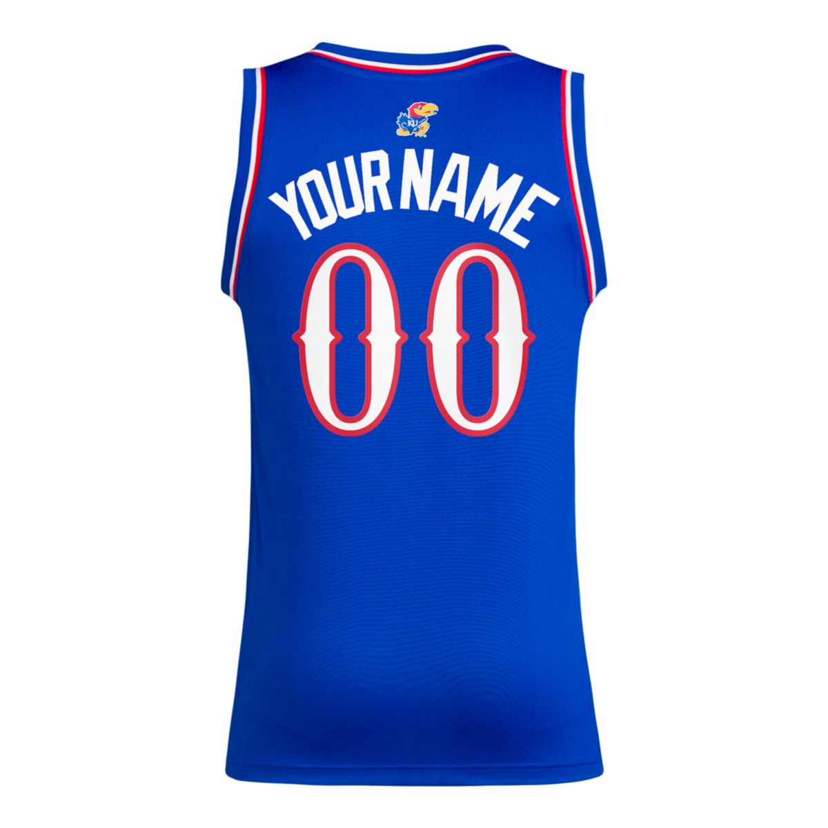 Custom Kansas Jayhawks Basketball 2024/25 Royal Away Jersey w/ XII Patch - All Stitched - Image 3
