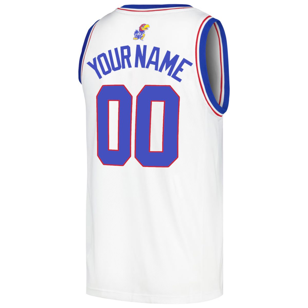 Custom Kansas Jayhawks Basketball White Reverse Retro Jersey w/ XII Patch - All Stitched - Image 3