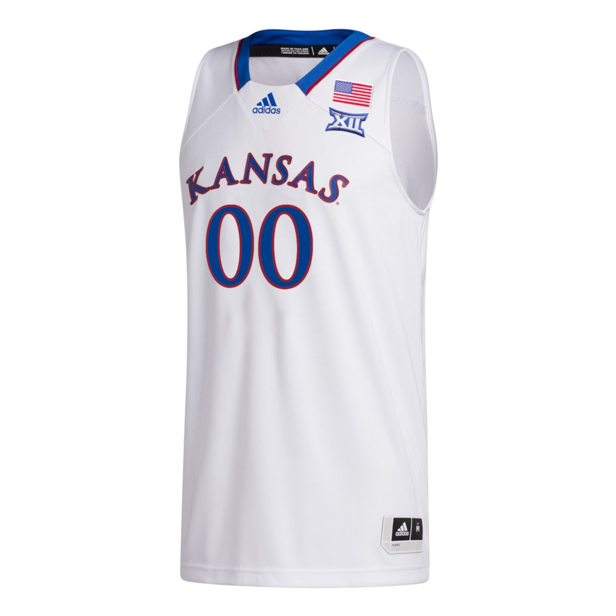 Custom Kansas Jayhawks Basketball 2023/24 White Home Jersey w/ XII Patch - All Stitched - Image 2
