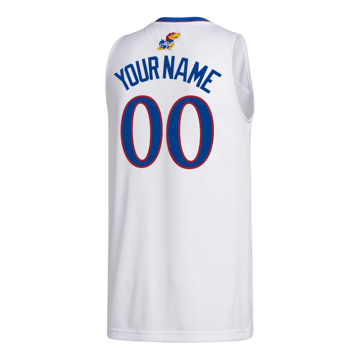 Custom Kansas Jayhawks Basketball 2023/24 White Home Jersey w/ XII Patch - All Stitched - Image 3