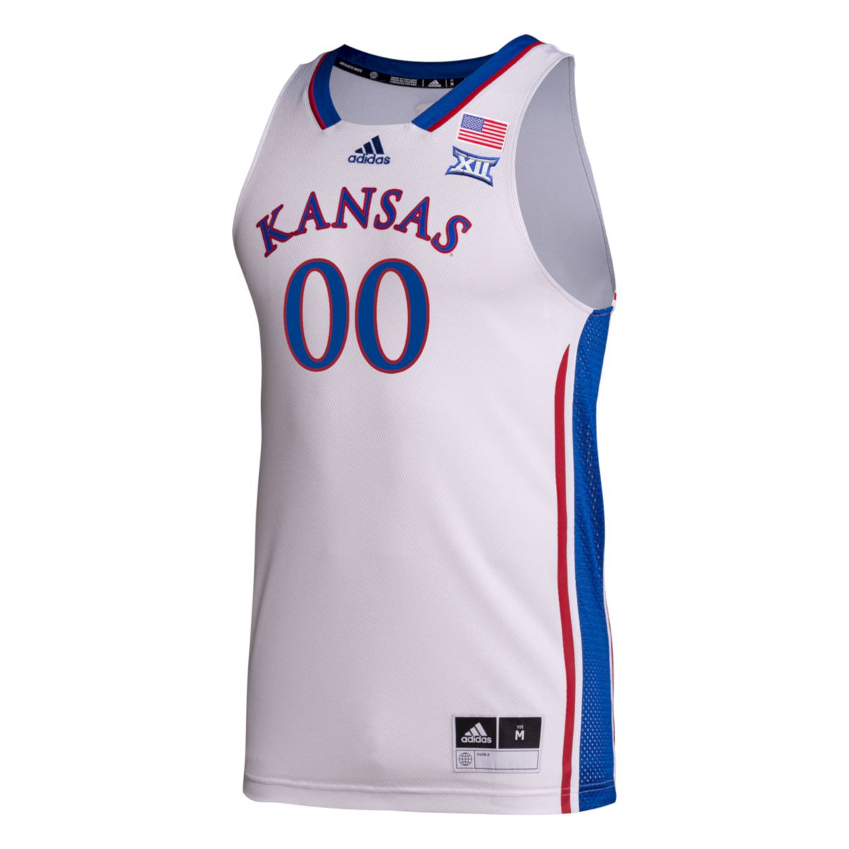 Custom Kansas Jayhawks Basketball 2021/22 White Home Jersey w/ XII Patch - All Stitched - Image 2