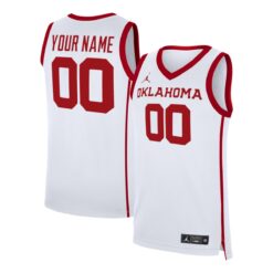 Custom Oklahoma Sooners Basketball White Home Jersey - All Stitched