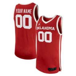 Custom Oklahoma Sooners Basketball Crimson Away Jersey - All Stitched