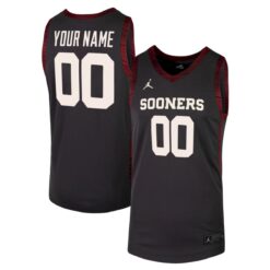 Custom Oklahoma Sooners Basketball Black Alternate Jersey - All Stitched