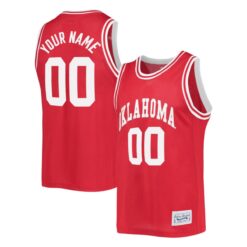 Custom Oklahoma Sooners Basketball Crimson Throwback Jersey - All Stitched