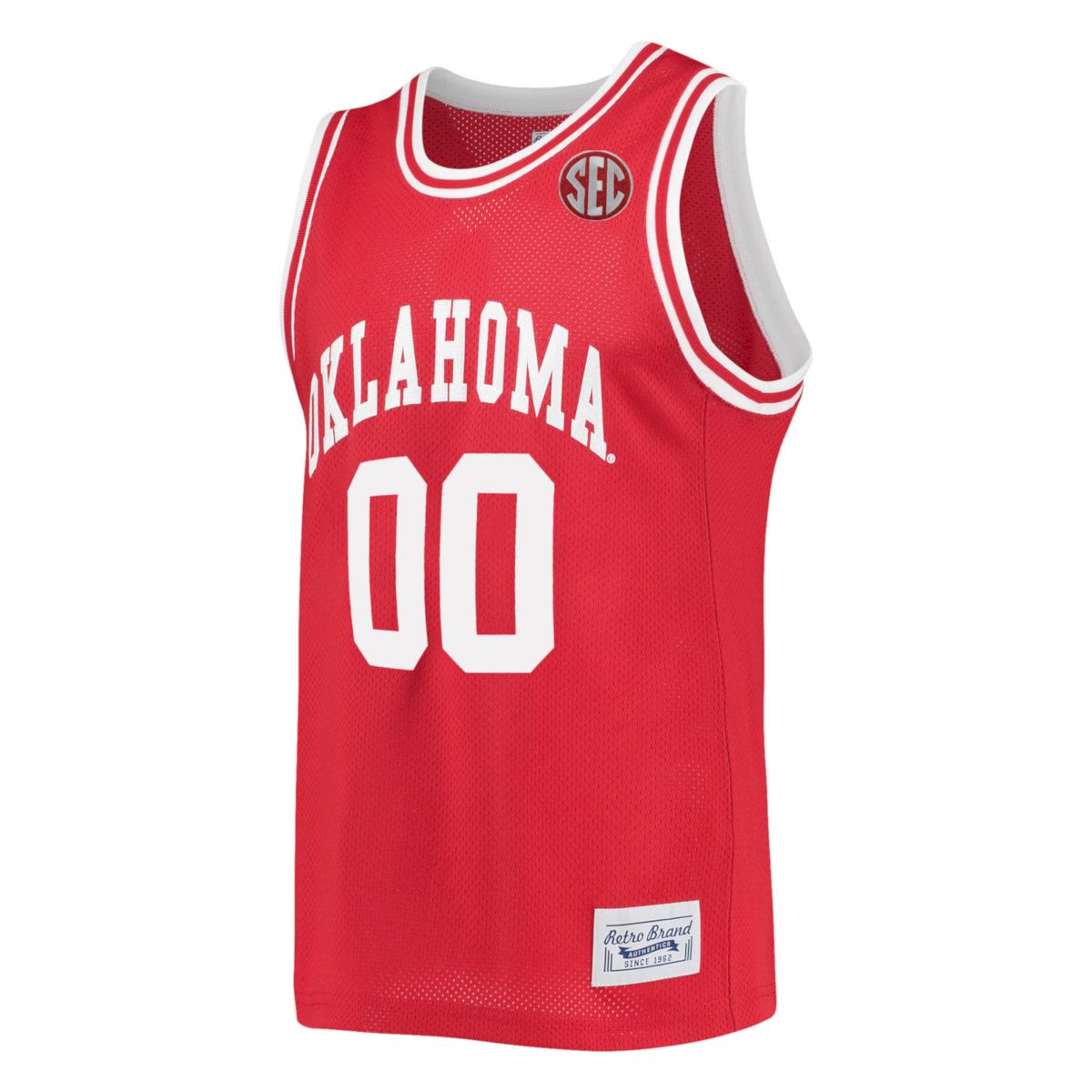 Custom Oklahoma Sooners Basketball Crimson Throwback Jersey w/ SEC Patch - All Stitched - Image 2