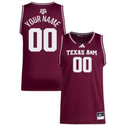 Custom Texas A&M Aggies Basketball 2024/25 Maroon Away Jersey - All Stitched