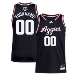 Custom Texas A&M Aggies Basketball 2024/25 Black Alternate Jersey - All Stitched