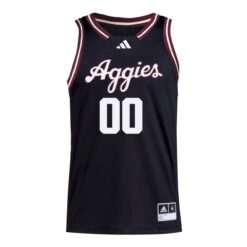 Alternative view of Custom Texas A&M Aggies Basketball 2024/25 Black Alternate Jersey - All Stitched