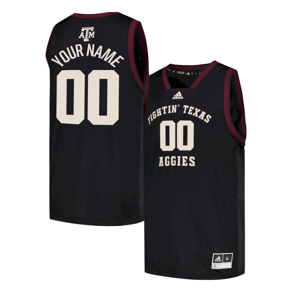 Custom Texas A&M Aggies Basketball 2022/23 Black Away Jersey - All Stitched