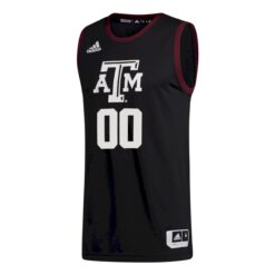 Alternative view of Custom Texas A&M Aggies Basketball 2021/22 Black Alternate Jersey - All Stitched