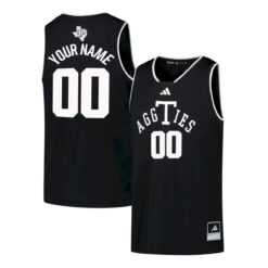 Custom Texas A&M Aggies Basketball Black Alternate Jersey - All Stitched