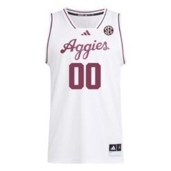 Alternative view of Custom Texas A&M Aggies Basketball 2024/25 White Home Jersey w/ SEC Patch - All Stitched