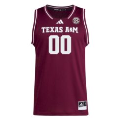 Alternative view of Custom Texas A&M Aggies Basketball 2024/25 Maroon Away Jersey w/ SEC Patch - All Stitched