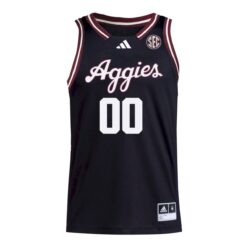 Alternative view of Custom Texas A&M Aggies Basketball 2024/25 Black Alternate Jersey w/ SEC Patch - All Stitched