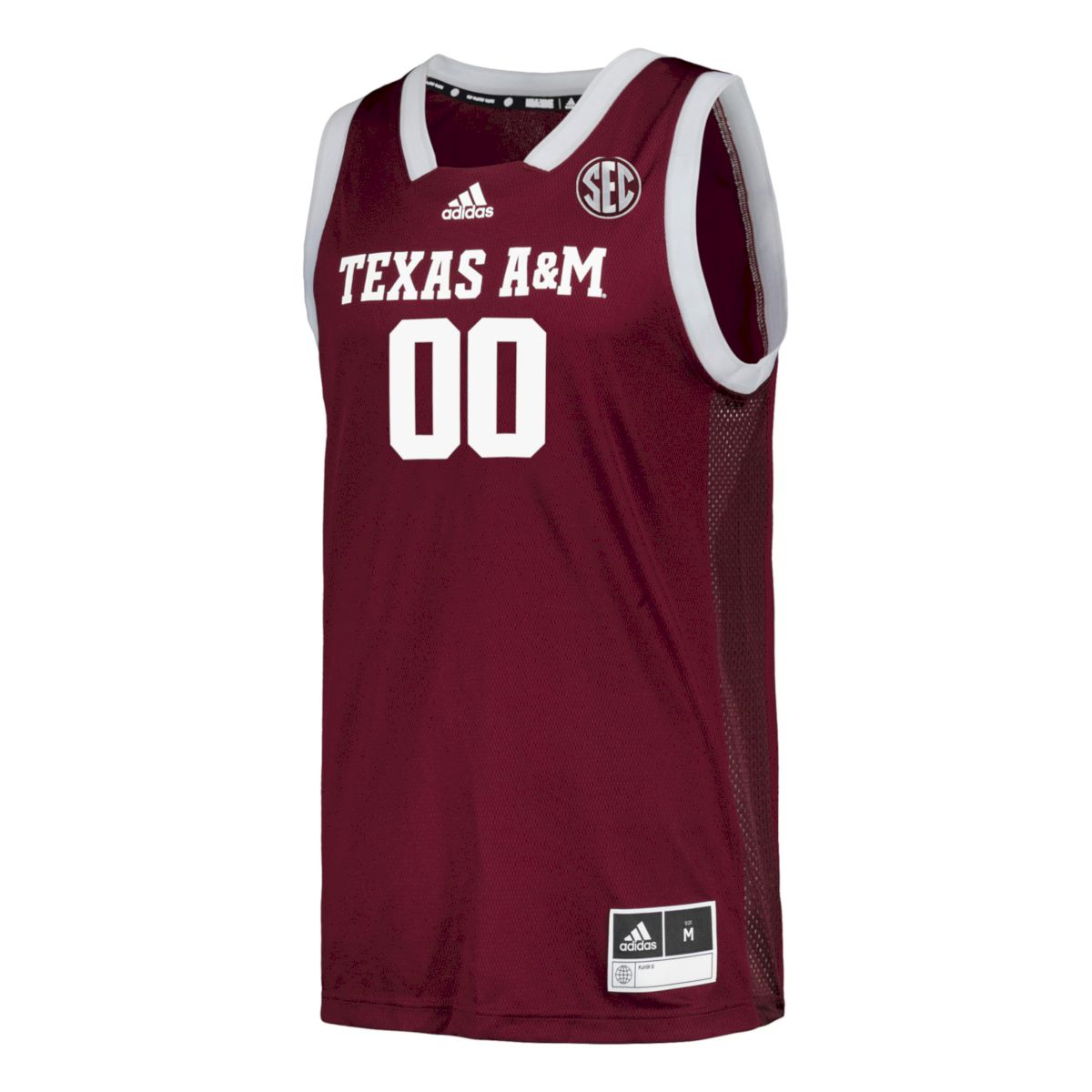 Custom Texas A&M Aggies Basketball 2021/22 Maroon Away Jersey w/ SEC Patch - All Stitched - Image 2
