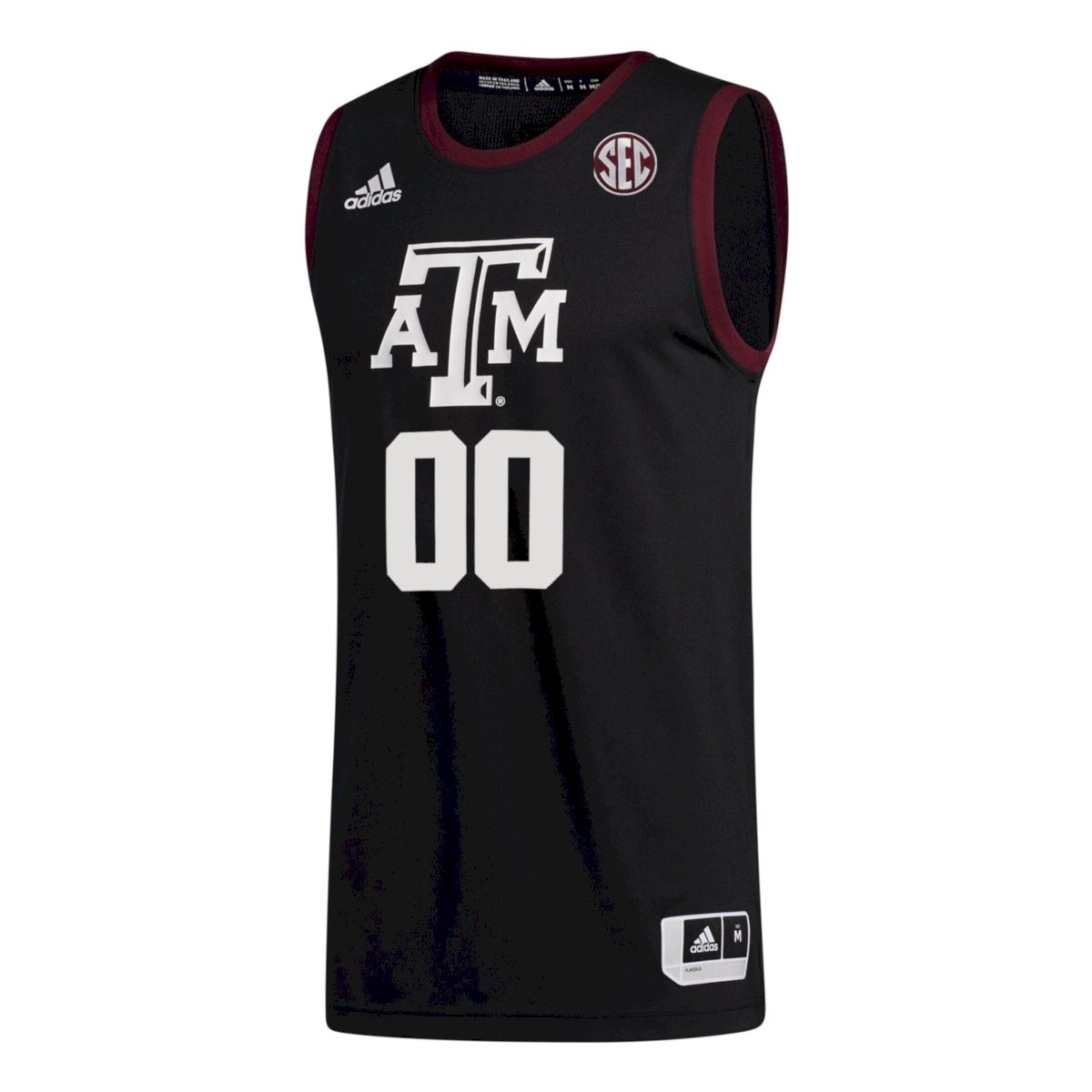 Custom Texas A&M Aggies Basketball 2021/22 Black Alternate Jersey w/ SEC Patch - All Stitched - Image 2