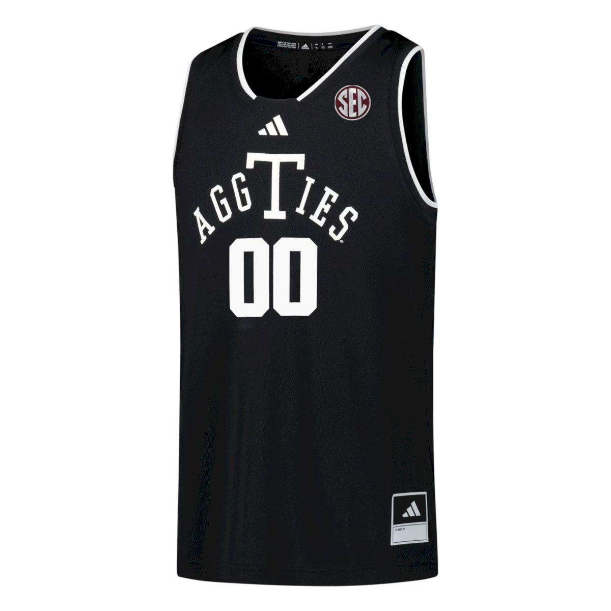 Custom Texas A&M Aggies Basketball Black Alternate Jersey w/ SEC Patch - All Stitched - Image 2