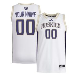 Custom Washington Huskies Basketball 2025/26 White Home Jersey - All Stitched